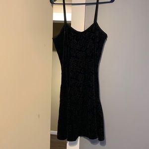 Francesca’s Boutique black mini velvet dress